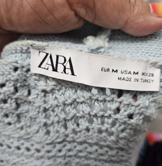 Zara Soft Blue Women's Cardigan Open Front - Picture 4 of 7